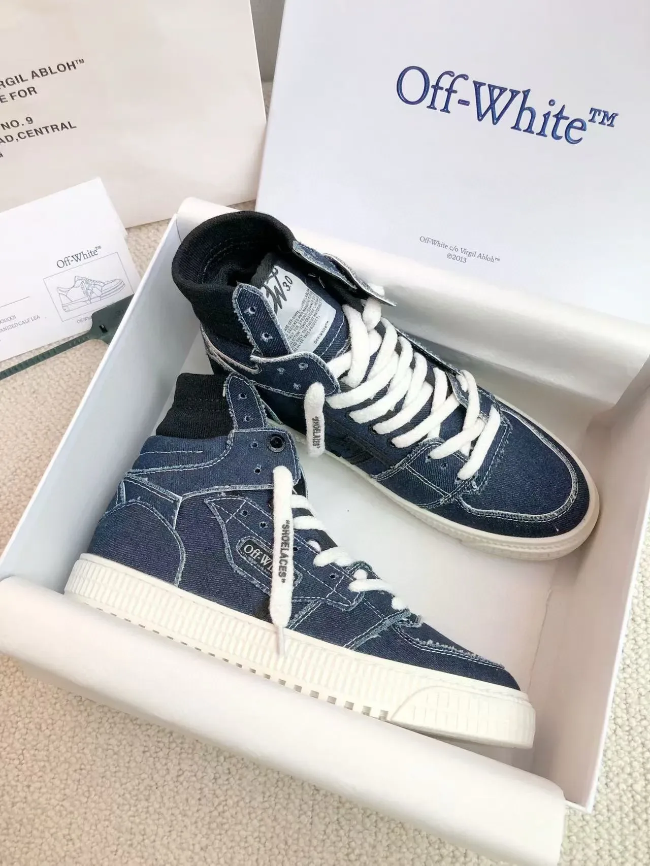 Off-White 牛仔高帮生活方式运动鞋 7