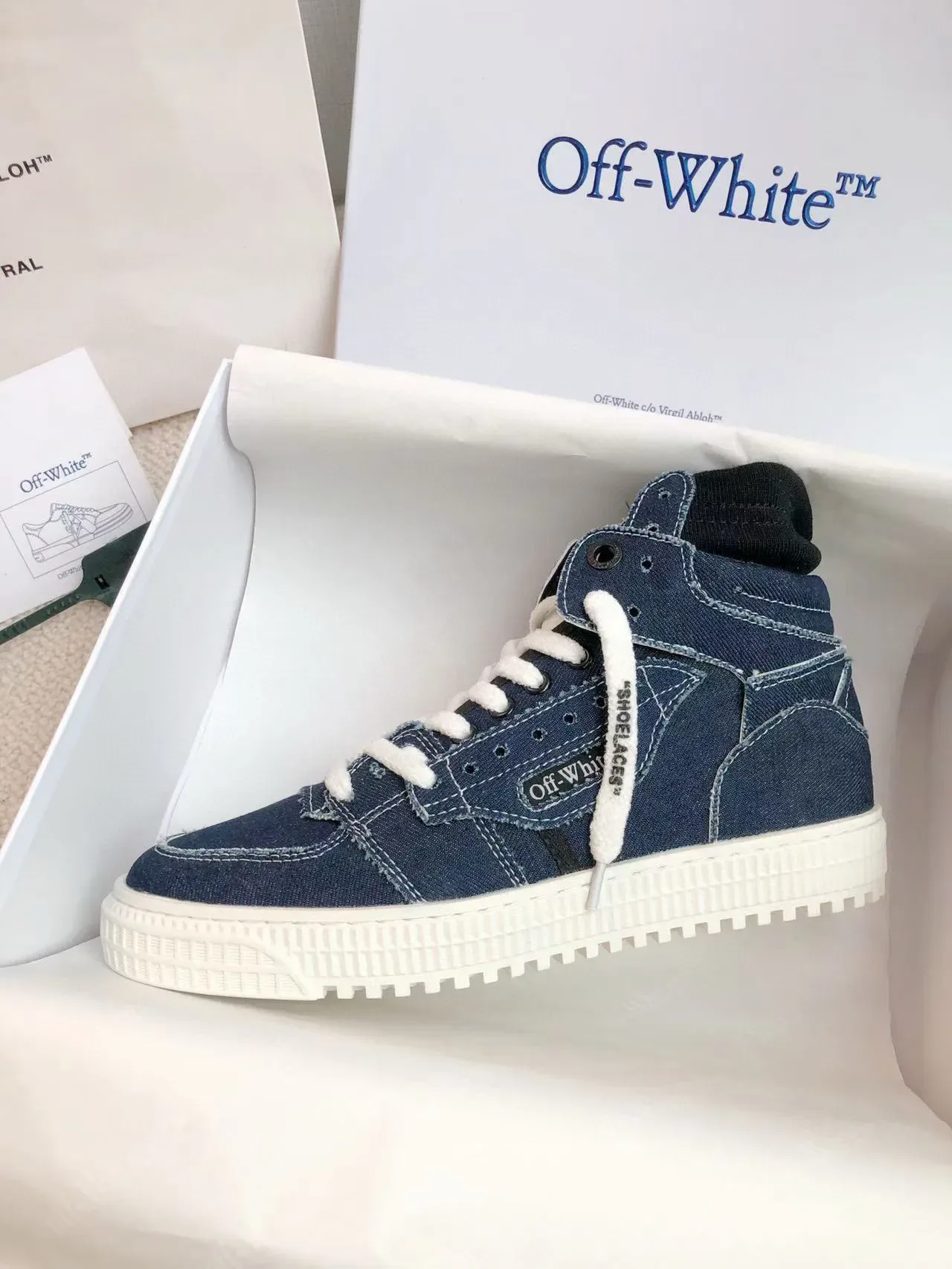 Off-White 牛仔高帮生活方式运动鞋 8