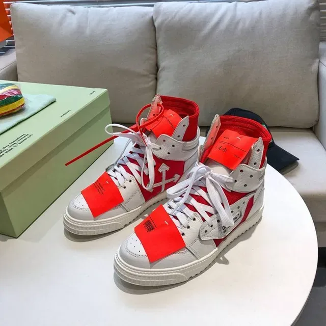 Off-White OFF2021 Sneakers Lifestyle Blanc et Rouge avec Col Zip 8