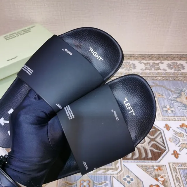 Off-White Slide Black Logo-Printed Single-Strap Slippers 5