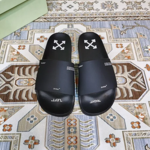 Off-White Slide Black Logo-Printed Single-Strap Slippers 6