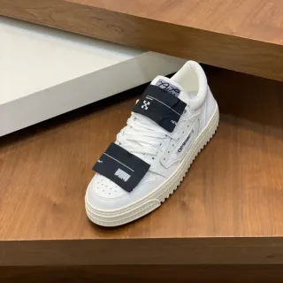 Off-White The Ten Black Industrial Strap Detail Perforated Leather Upper Lifestyle Sneakers