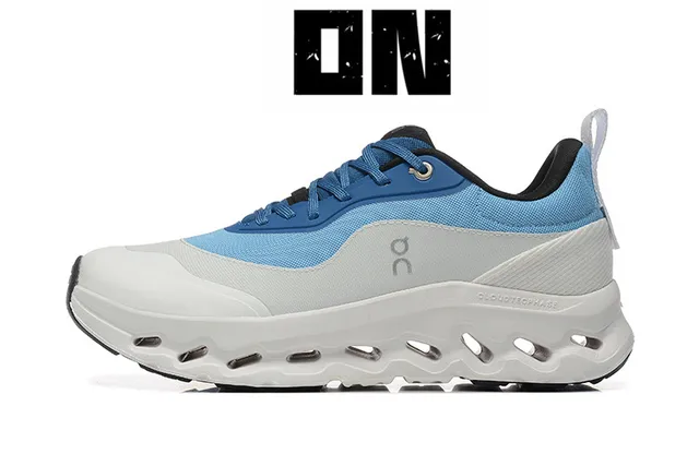 On Blue Gray Sculpted Pod Midsole Mesh-and-Synthetic Upper Lifestyle Sneakers 5