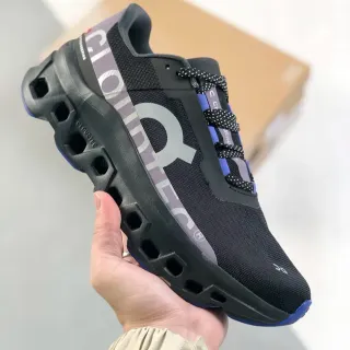 On Cloudmonster Black Purple Blue Running Shoes