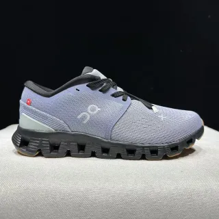 On Gray Black Engineered Knit Upper Segmented Rubber Sole Lifestyle Sneakers