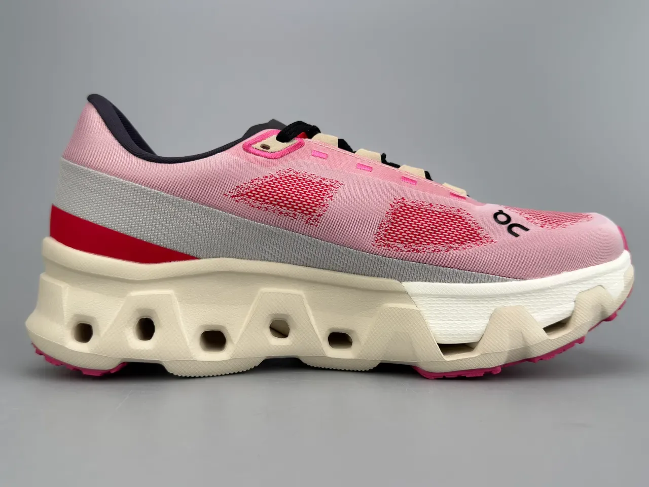 On Pink Red Engineered Mesh Upper Open Hexagonal CloudTec Midsole Running Shoes 10