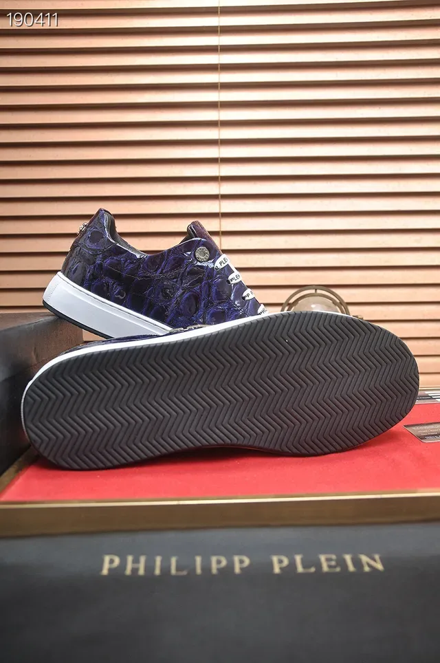 Philipp Plein Croc-Embossed নীল ও সাদা লাইফস্টাইল স্নিকার 2