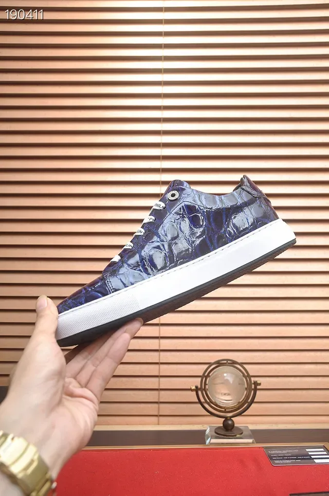 Philipp Plein Croc-Embossed নীল ও সাদা লাইফস্টাইল স্নিকার 5