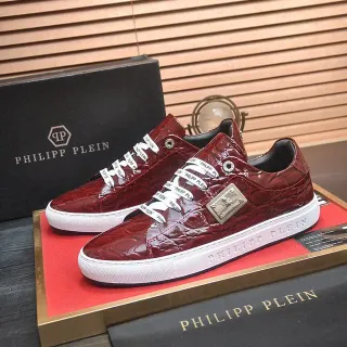 Philipp Plein मगरमछ दबाया लाल जीवनशैली स्नीकर
