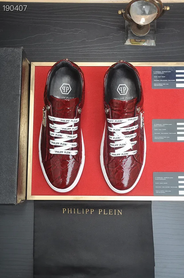 Philipp Plein मगरमछ दबाया लाल जीवनशैली स्नीकर 5