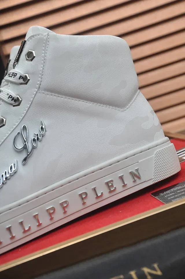 Philipp Plein High-Top White Camo Lifestyle Sneakers 3