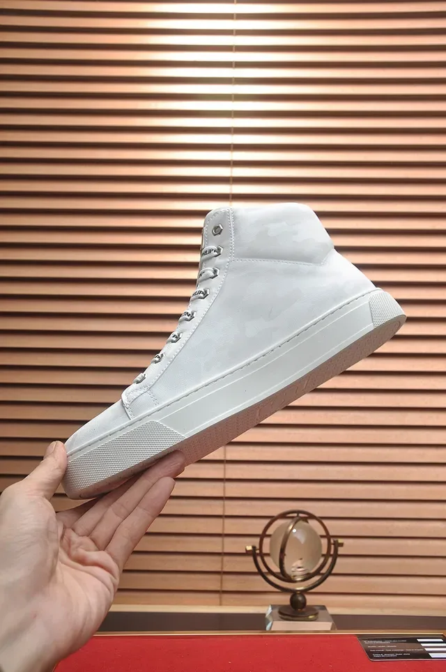 Philipp Plein High-Top White Camo Lifestyle Sneakers 6