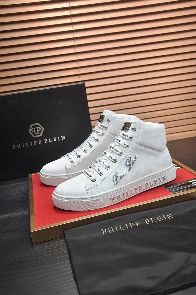 Philipp Plein High-Top White Camo Lifestyle Sneakers 7