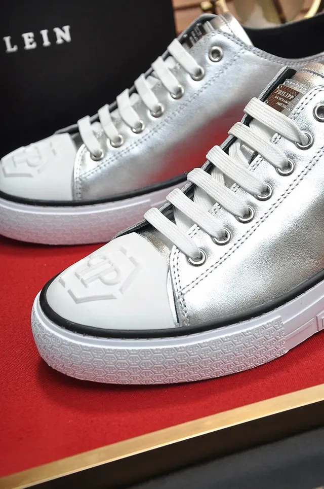 Philipp Plein Sneakers Lifestyle Argent et Blanc Métallisé 3
