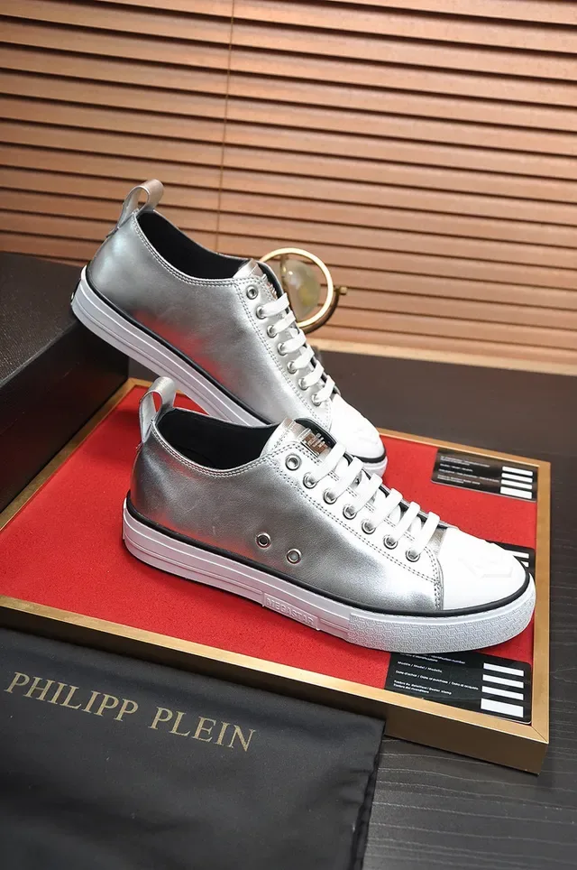 Philipp Plein Sneakers Lifestyle Argent et Blanc Métallisé 5