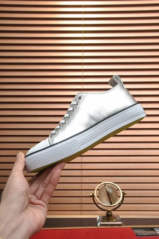 Philipp Plein Sneakers Lifestyle Argent et Blanc Métallisé 6