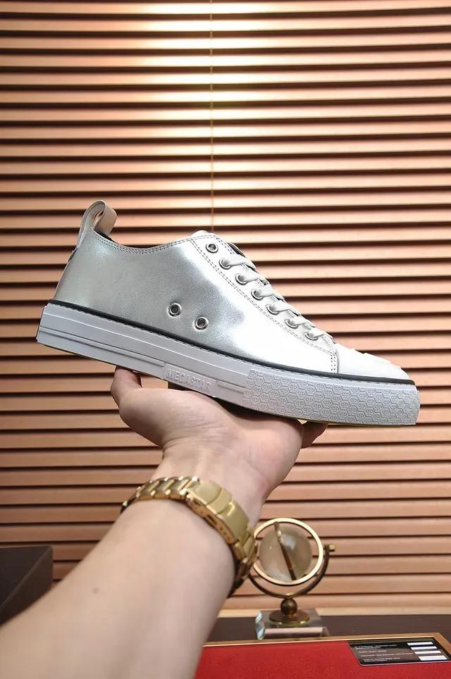 Philipp Plein Sneakers Lifestyle Argent et Blanc Métallisé 7