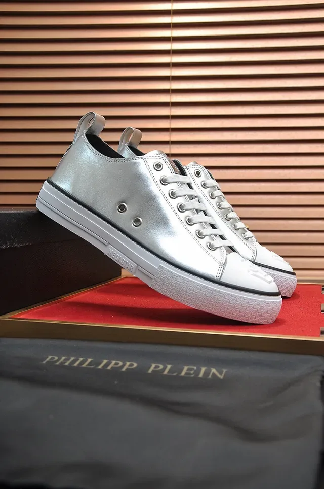 Philipp Plein Sneakers Lifestyle Argent et Blanc Métallisé 8