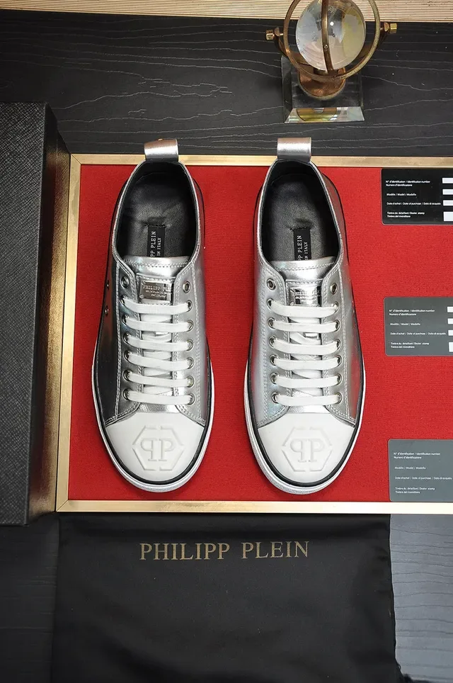 Philipp Plein Sneakers Lifestyle Argent et Blanc Métallisé 9