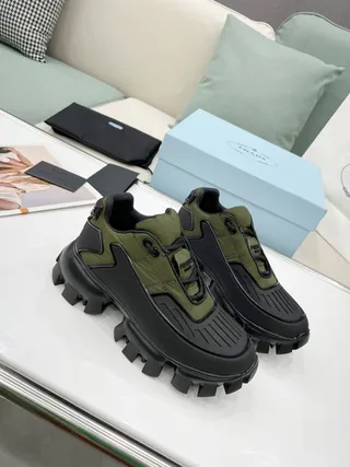 Prada Cloudbust Army Green and Black Chunky Sneakers 2