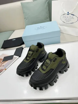 Prada Cloudbust Army Green and Black Chunky Sneakers 3