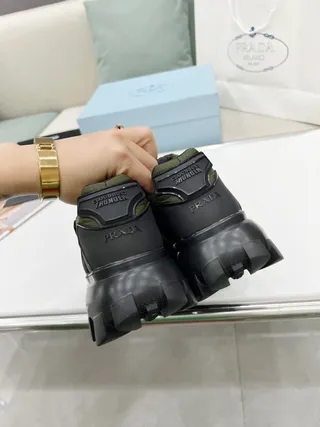 Prada Cloudbust Army Green and Black Chunky Sneakers 4