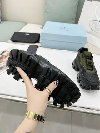 Prada Cloudbust Army Green and Black Chunky Sneakers 8