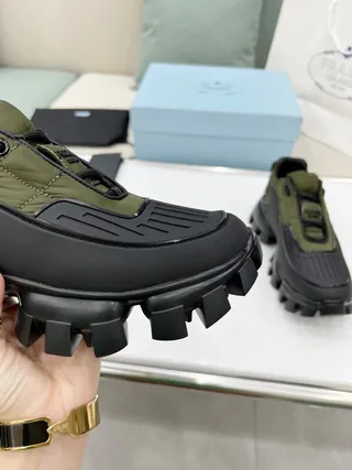 Prada Cloudbust Army Green and Black Chunky Sneakers 9