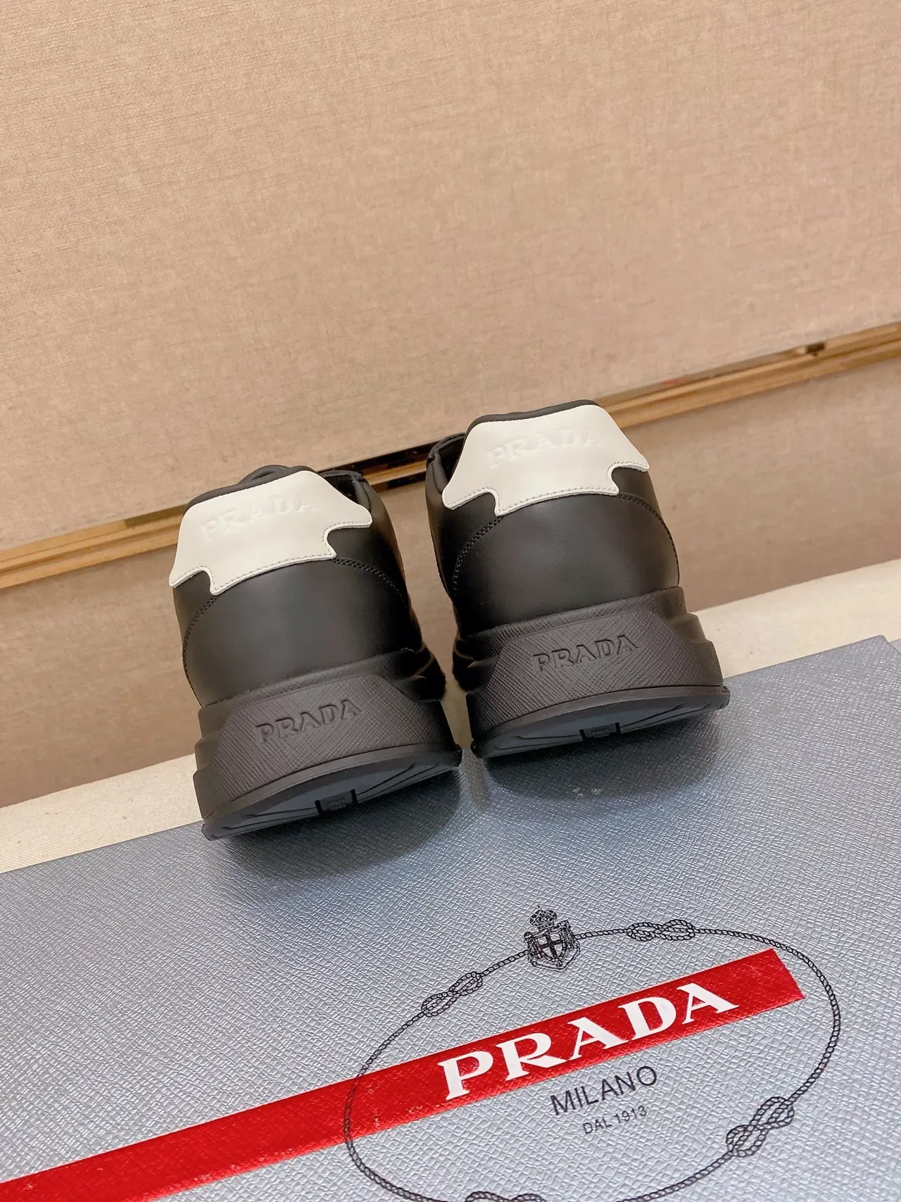 Prada Cloudbust Black Leather Lifestyle Sneakers 4