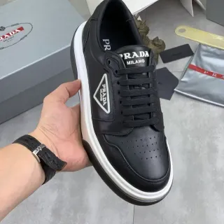 Prada Cloudbust Black Leather White Midsole Lifestyle Sneakers