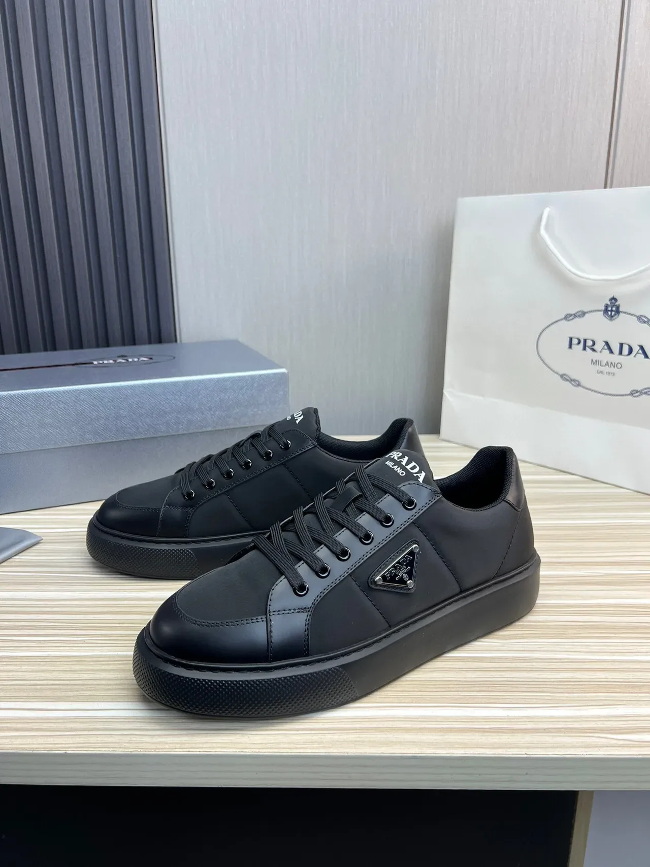 Prada Cloudbust Black Low-Top Mixed-Material Lifestyle Sneakers 9