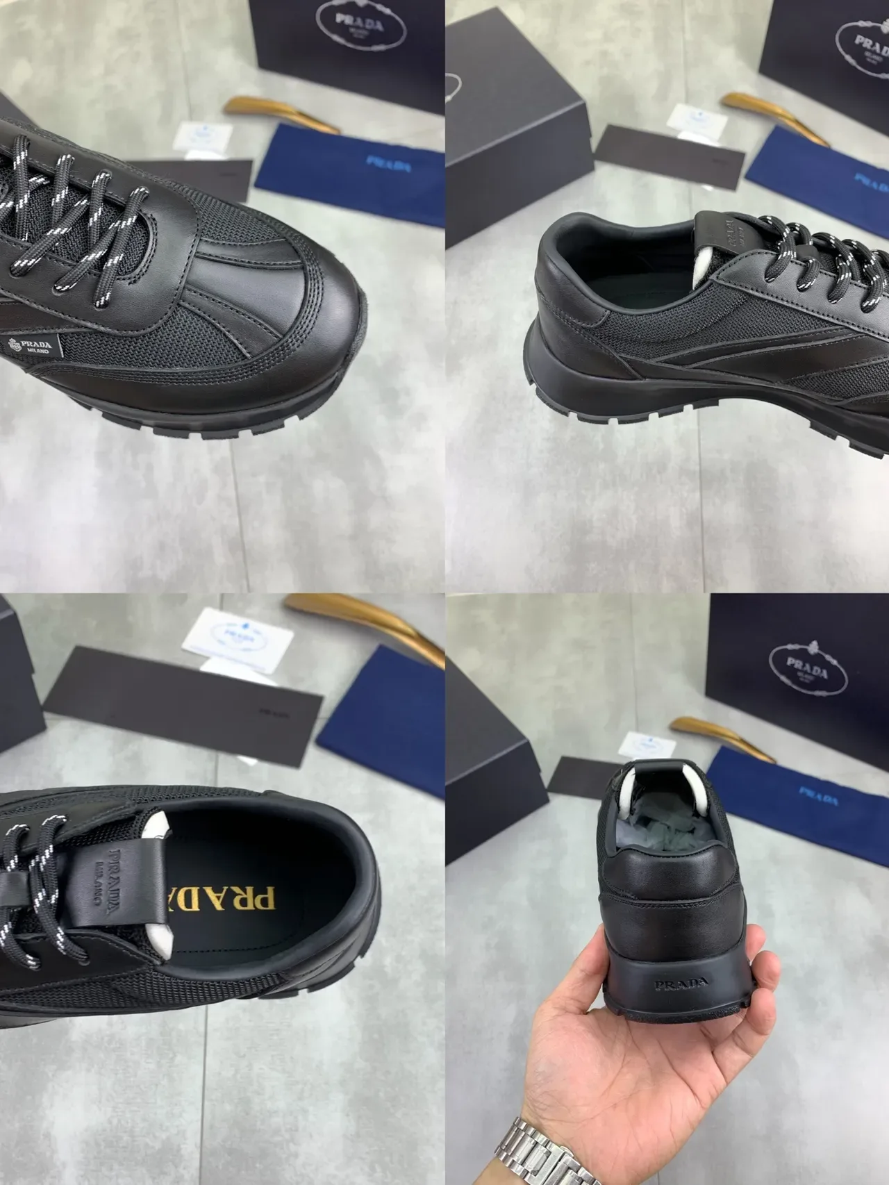 Prada Cloudbust Black Low-Top Platform Sole Chunky Sneakers 2