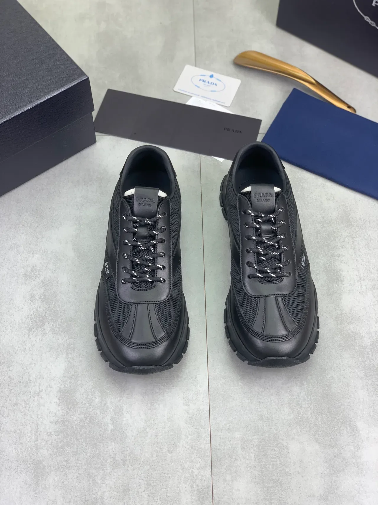 Prada Cloudbust Black Low-Top Platform Sole Chunky Sneakers 4