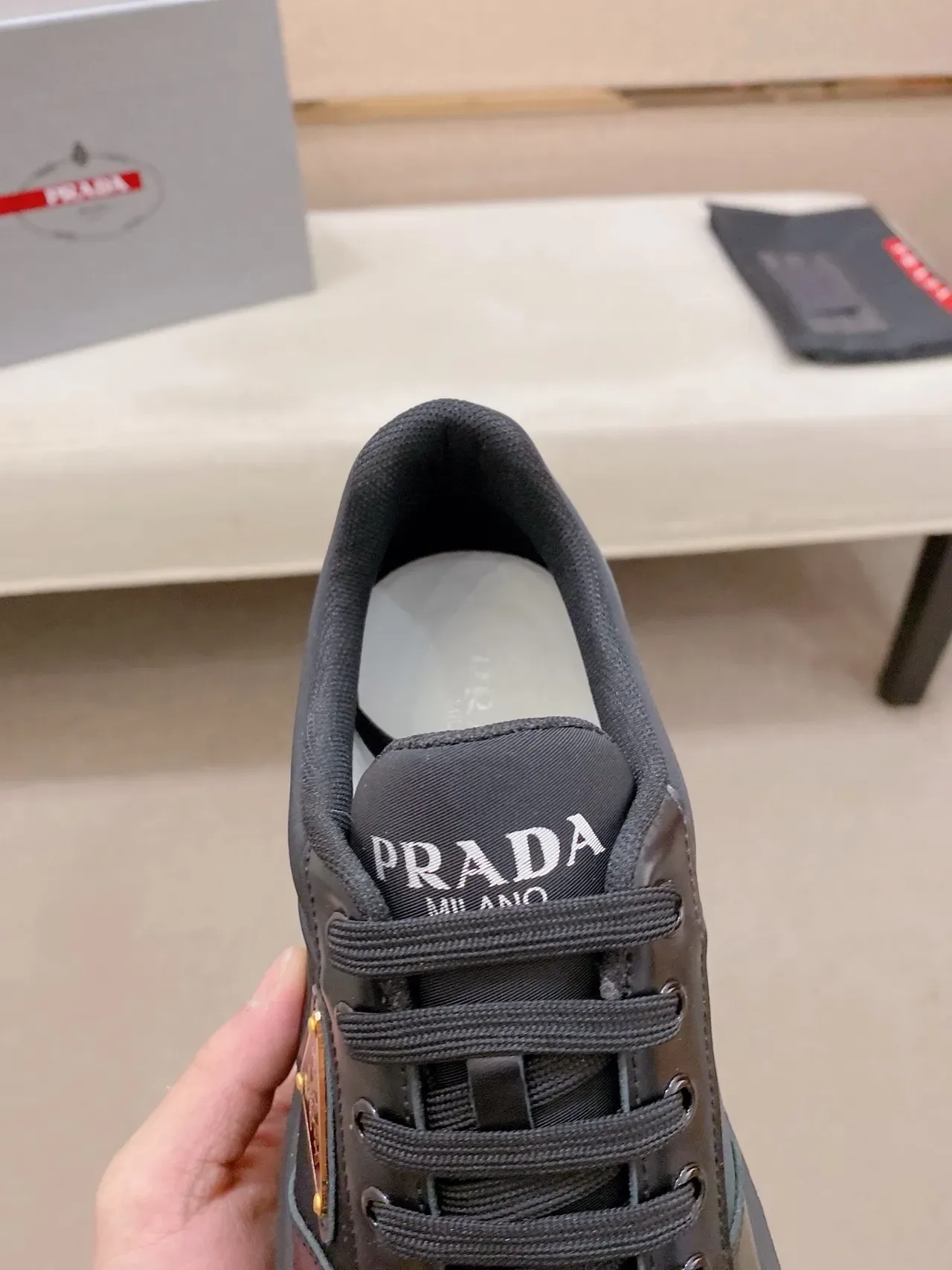 Prada Cloudbust Black Platform Sole Mixed-Material Upper Chunky Sneakers 5