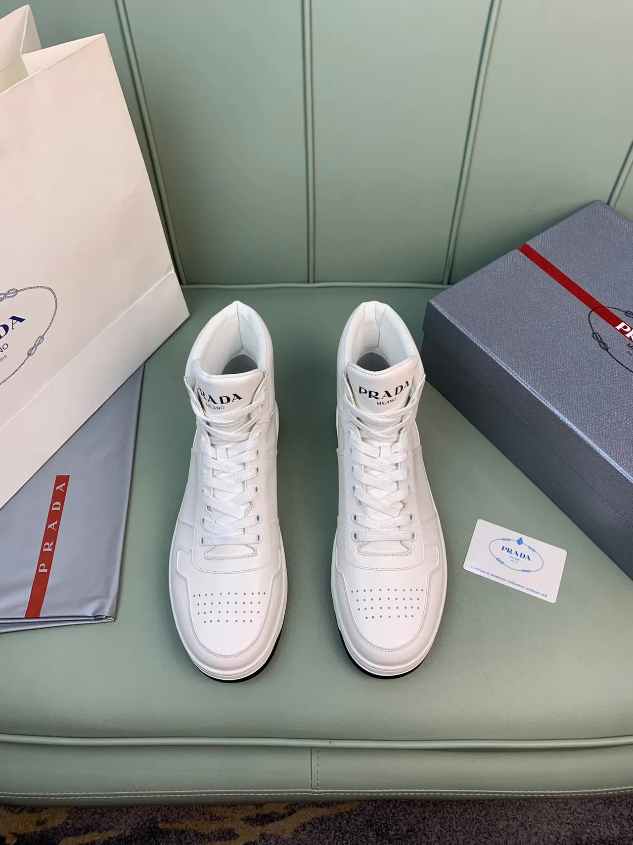Prada Cloudbust High-Top White Lifestyle Sneakers 9