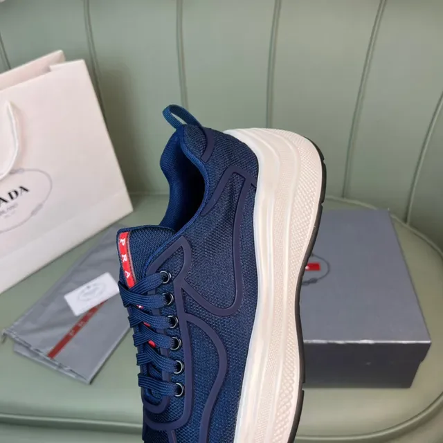 Prada Cloudbust Navy Mesh and Rubber Overlay Lifestyle Sneakers 2