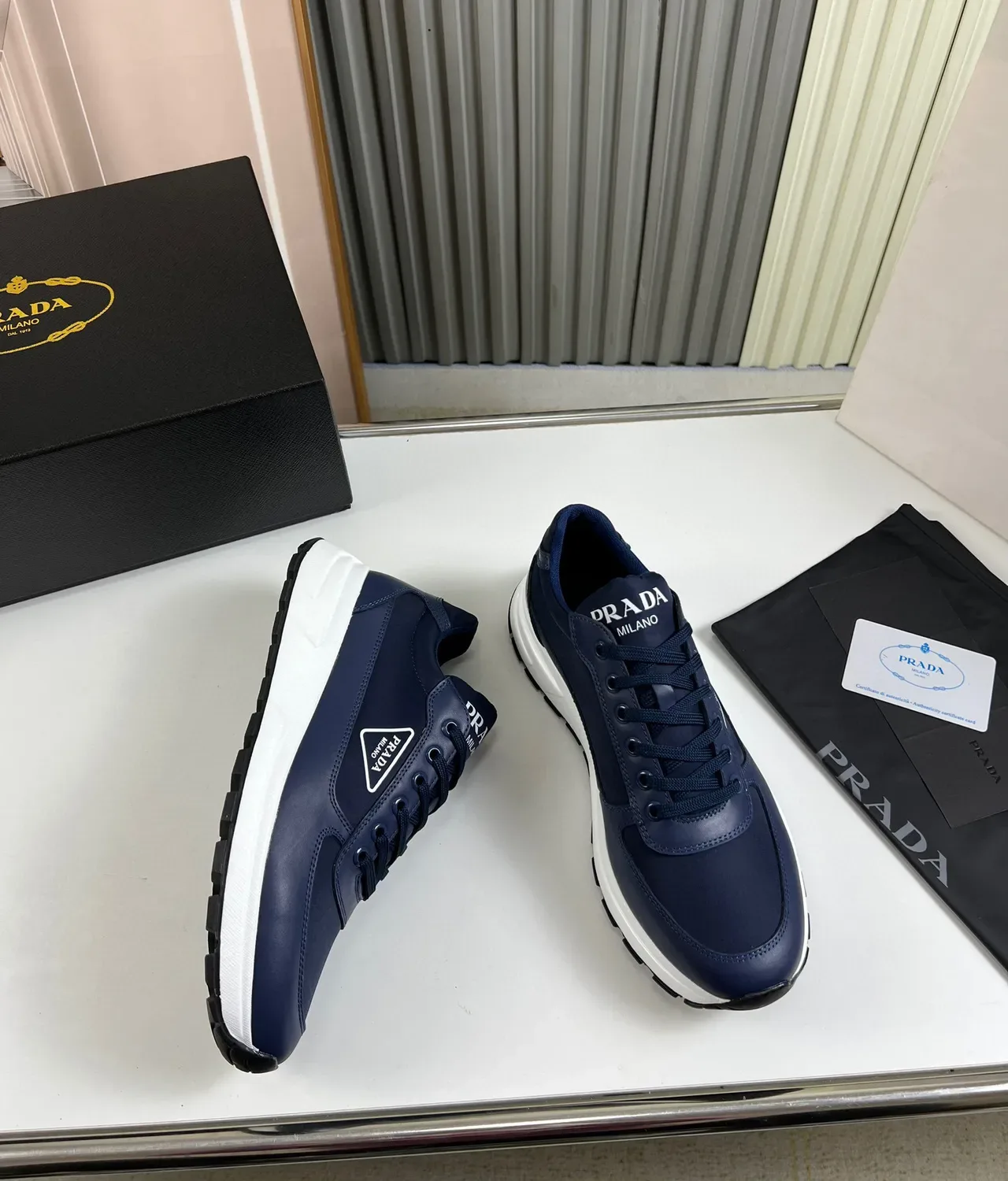 Prada Cloudbust Navy Textile Lifestyle Sneakers 5