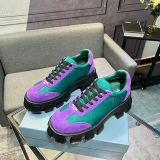 Prada Cloudbust roxo e turquesa camurça tênis chunky