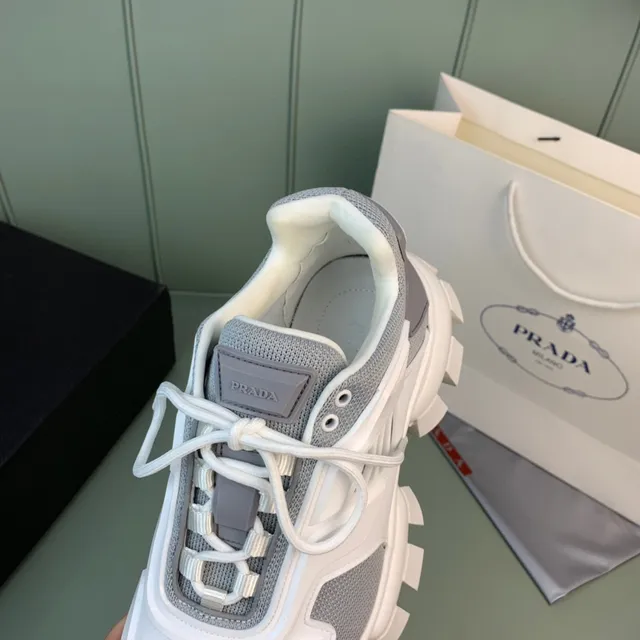 Prada Cloudbust White and Gray Chunky Sneakers 2