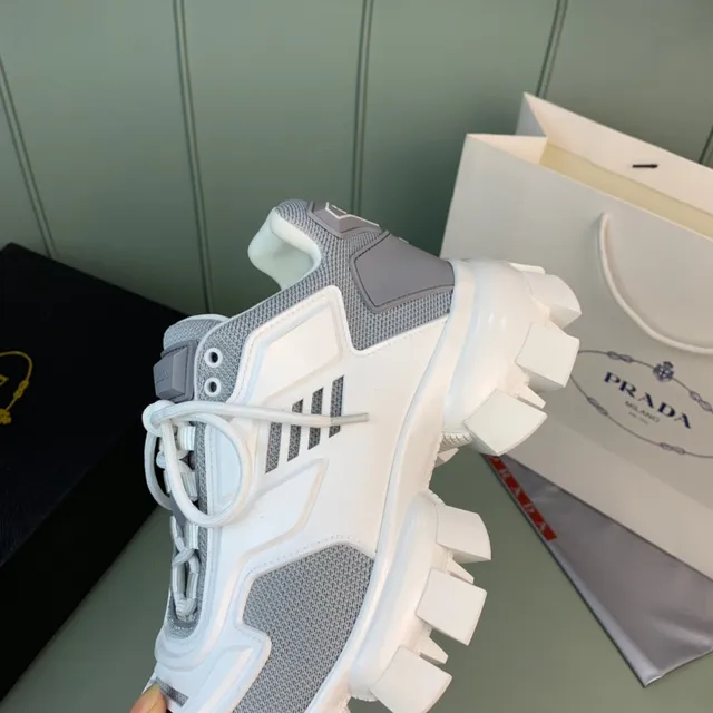 Prada Cloudbust White and Gray Chunky Sneakers 3