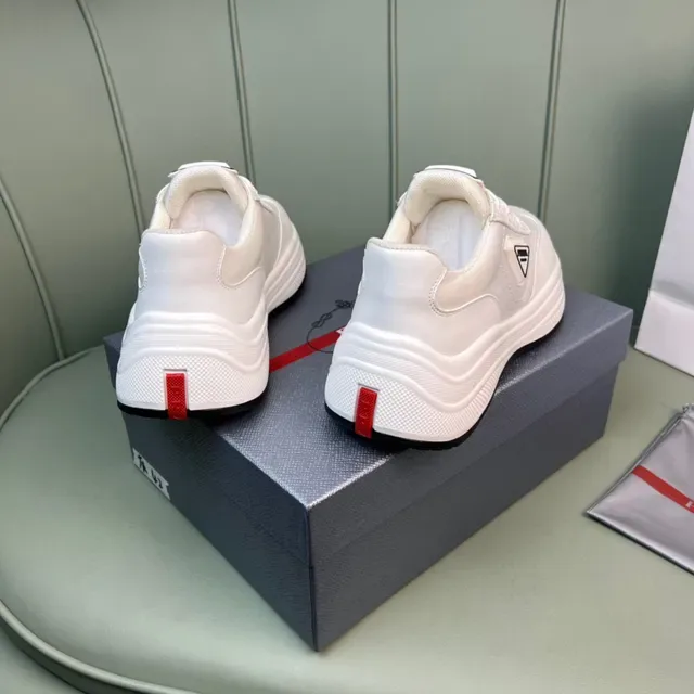 Prada Cloudbust White Leather and Mesh Lifestyle Sneakers 3