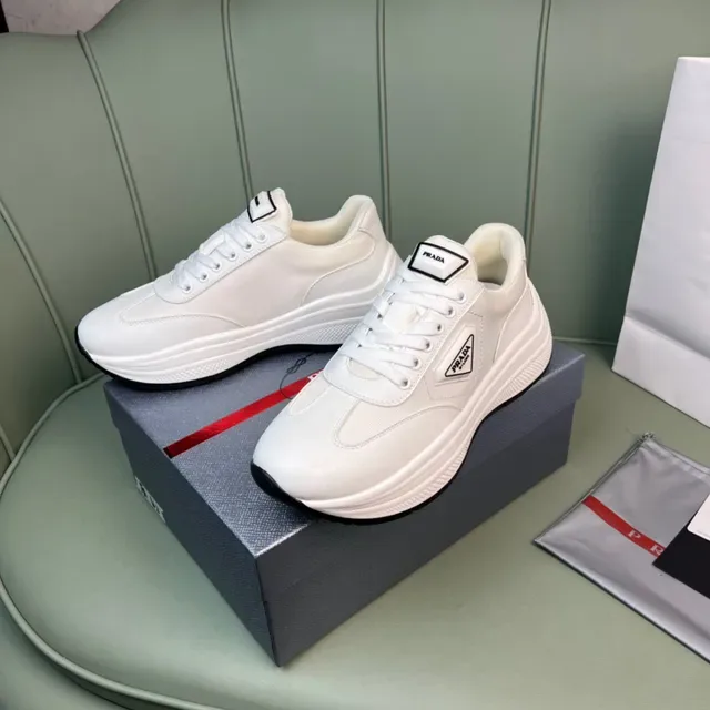 Prada Cloudbust White Leather and Mesh Lifestyle Sneakers 7