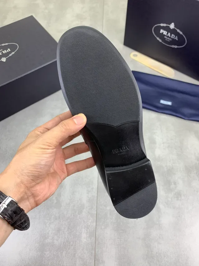 Prada Horsebit Loafer Black Leather Slip-On Loafers 2