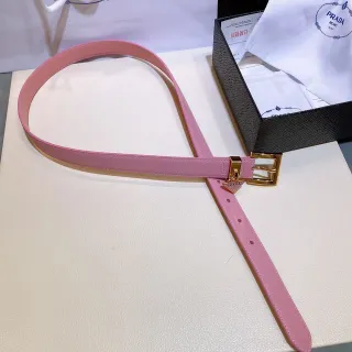 Prada Pink Gold पतला चिकना चमड़े का पट्टा