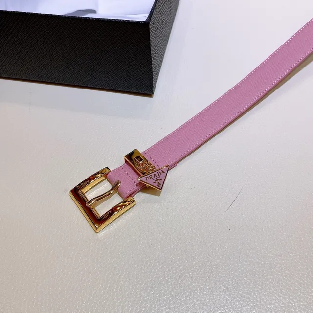 Prada Pink Gold Correa de cuero lisa y estrecha 2