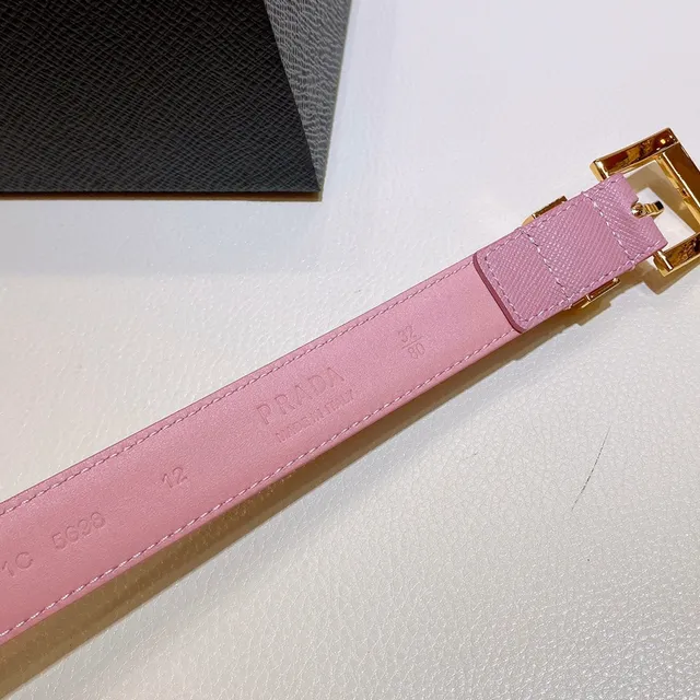 Prada Pink Gold Correa de cuero lisa y estrecha 3