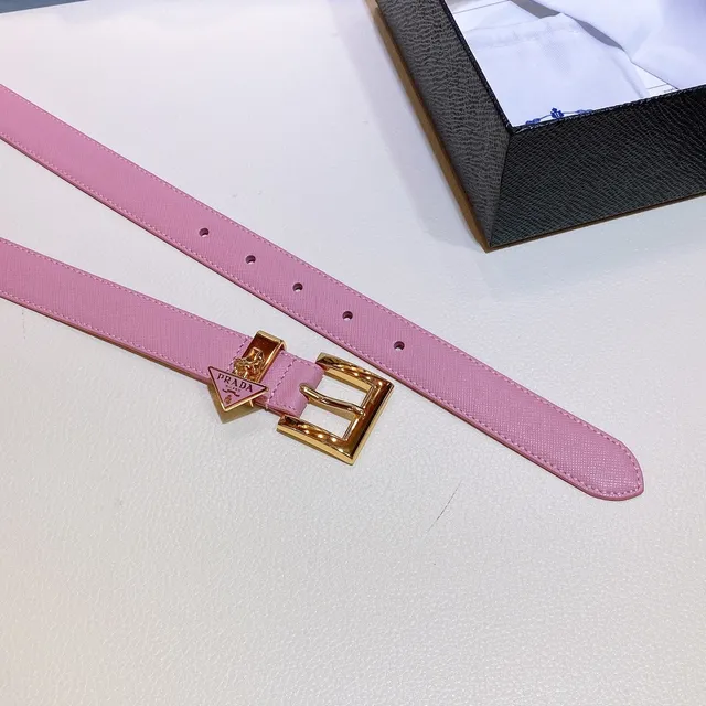 Prada Pink Gold Correa de cuero lisa y estrecha 6
