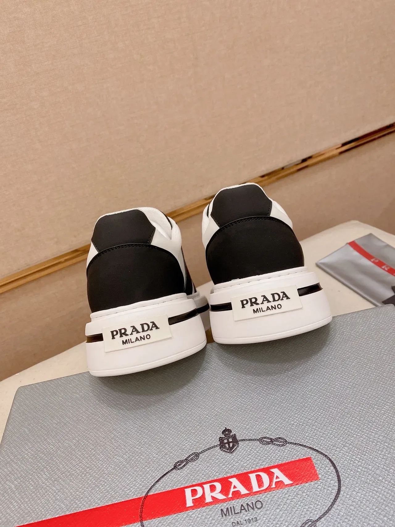 Prada Re-Edition Two-Tone Leather Platform Lifestyle Sneakers 3