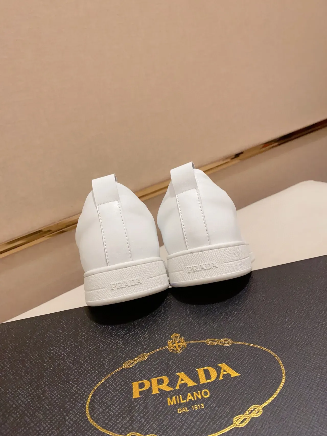 Prada White Slip-On Minimalist Lifestyle Sneakers 3