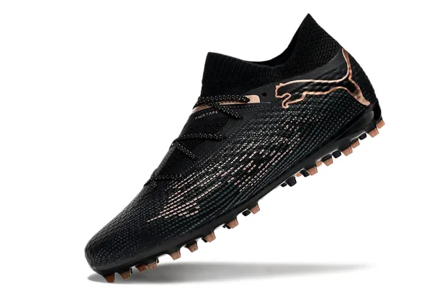 Puma Future Z Black Gold حذاء كرة القدم أعلى اصطناعي مقرمش ياقة نسيجية مناسبة للجوارب عشب صناعي 7